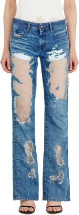 Diesel Bootcut Jeans Low Waist 1969 D-Ebbey, Medium blue, Zip fly