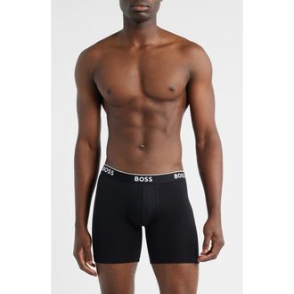 BOSS 3-Pack Power Stretch Cotton Long Boxer Briefs in Black at Nordstrom, Size Xx-Large