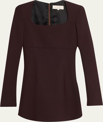 Liberowe Judy Long-Sleeve Wool Crepe Mini Dress