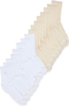 Hurley 8-Pack Terry Quarter Cut Socks in Light Beige at Nordstrom Rack