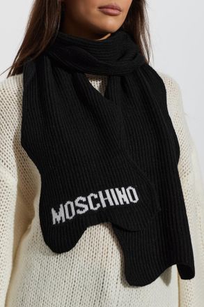 Moschino Scarf With Logo, Unisex, Black