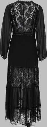 NJ Couture Lace Detail Dress - Black