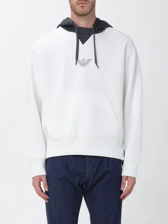 Emporio Armani Felpa oversize in cotone con cappuccio e logo Eagle