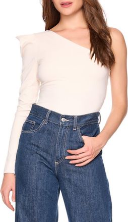 Susana Monaco Pleated One-Shoulder Knit Top in Blanched Almond at Nordstrom Rack, Size X-Large
