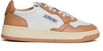 Autry White Sand Medalist Low Leather Sneakers