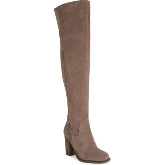 Kelsi Dagger Logan Over the Knee Boot in Warm Grey Suede at Nordstrom, Size 5.5