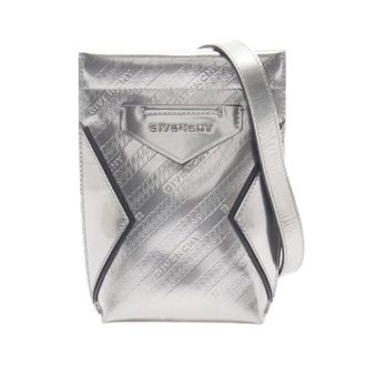 Givenchy Pre-owned Antigona Patent Leather Shoulder Bag - Dames - Pre-owned - Grijs - Maat: ONE Size Leer