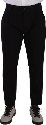 Dolce & Gabbana Zwarte Katoenen Stretch Chinos Broek Jeans - Heren - Nette broeken - Zwart - M - Katoen - Broeken