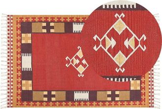 Beliani Rug PARAKAR Multicolour 140 x 200 cm Cotton Kilim