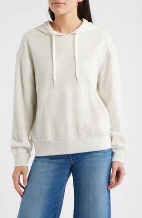 Madewell Heathered Hooded Sweatshirt in Heather Vintage Ivory at Nordstrom, Size Large