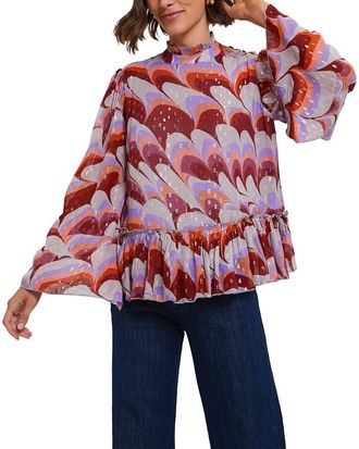Oliphant Oliphant Exclusive Venice Cognac Peplum Blouse