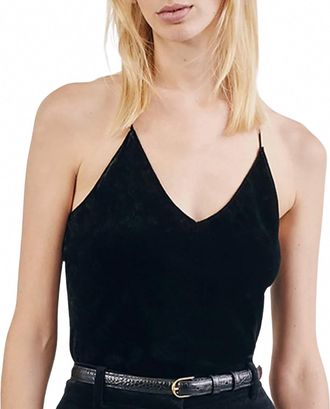 Nili Lotan Desiree Velvet Cami Top In Black