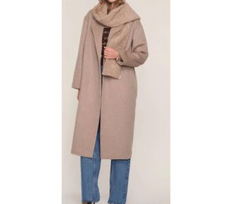 Heartloom Mate Full Length Coat In Beige