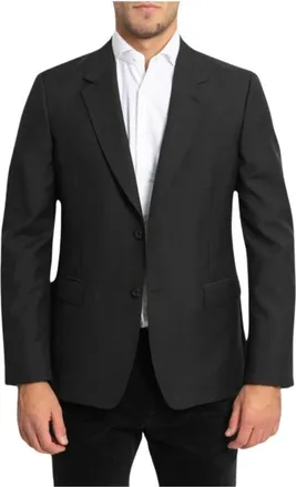 Alexander McQueen Jassen, Heren, Zwart, L, Katoen, Enkelrijige Blazer