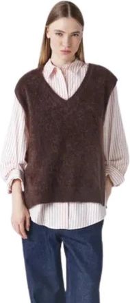 Absolut Cashmere Miriam V-neck Vest - Dames - Cashmere truien - Bruin - S - Wol - Truien & Vesten
