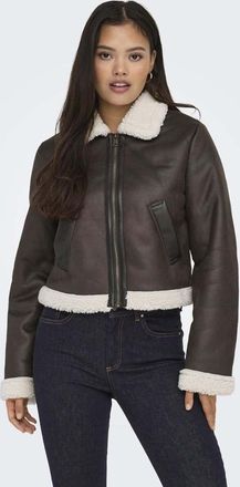 Only Only - Giacca in pelle sintetica marrone