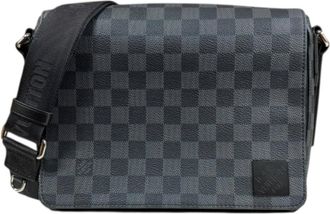 Louis Vuitton Black Gray Damier Graphite Shoulder Bag (Pre-Owned)