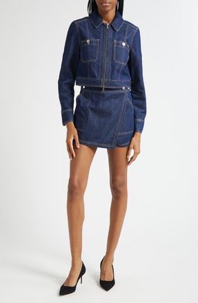 Veronica Beard Patty Crop Denim Jacket in Indigo Rinse at Nordstrom, Size X-Large