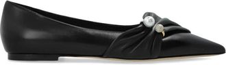 Jimmy Choo London Rafi Flat - Dames - Ballerinas - Zwart - 38 1/2 EU - Leer - Schoenen