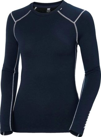 Helly Hansen Womens Lifa Merino Midweight Crew Top In Navy