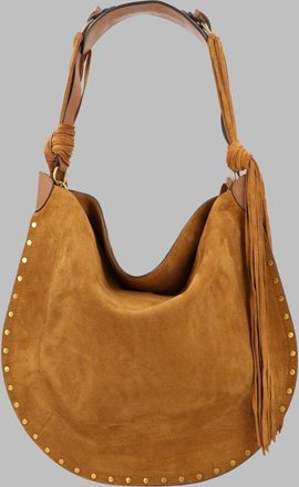 Isabel Marant Womens Hobo Bag Oskan Soft Brown Calf Velvet Leather Shoulder