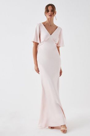 Coast Tie Back Satin Back Crepe Bridesmaids Dress