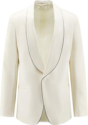 Lardini Blazer in misto lana con profili a contrasto - - Suits - Uomo - Bianco - 2XL