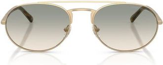 Emporio Armani 57mm Gradient Pilot Sunglasses in Matte Pale Gold /Brown Green at Nordstrom