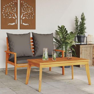 vidaXL Vidaxl - Set De Muebles De Jard&iacute;n Con Cojines Madera Maciza Acacia