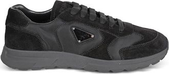 Prada Sneakers met vlakken en logo - Zwart