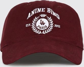 Anine Bing Cappello da baseball in cotone con logo ricamato a contrasto