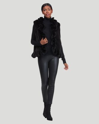 Gorski Knit Mink Ruffle Vest