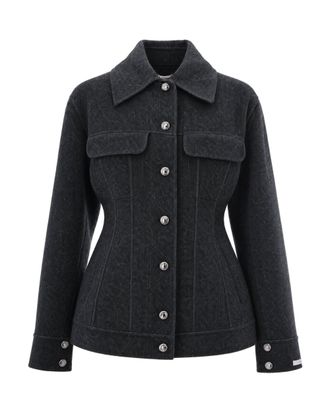 Sportmax Black Calcio Diagonal Wool Jacket