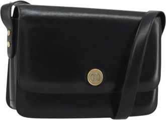 Gucci Pre-owned Vintage Crossbody Bag - Dames - Vintage Schoudertas - Zwart - ONE Size - Leer - Vintage