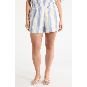 Sugarlips Macon High Waist Shorts in Blue-Multi at Nordstrom, Size 2X
