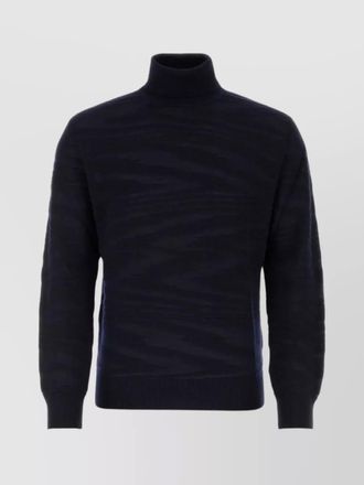 Missoni wool zigzag-print ribbed turtleneck jumper