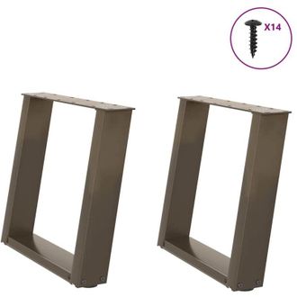 vidaXL Vidaxl - Patas Para Mesa De Centro En Forma De U (2 Unidades, Acero Natural, 50 X 42-43 Cm)