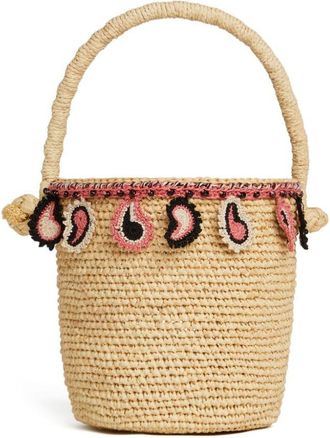 Alanui Paisley Raffia Bucket Bag
