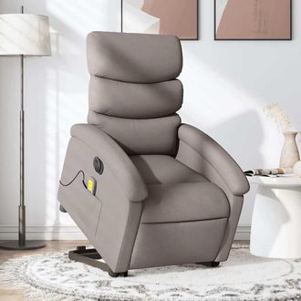 vidaXL Vidaxl - Sill&oacute;n De Masaje El&eacute;ctrico Reclinable Elevable Tela Taup&eacute;