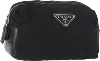 Prada Pre-owned Clutches, female, Black, Size: ONE SIZE Pre-owned Nylon Clutch