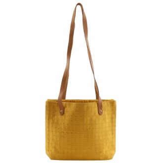 Herm&egrave;s Yellow Canvas Tote Bag (Pre-Owned)