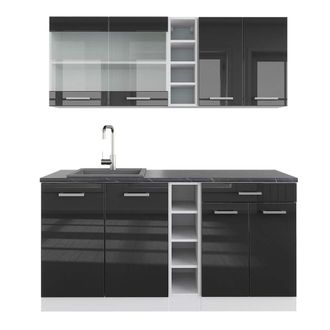 Vicco Cocina Vers&aacute;til R-line, Antracita Brillo Intenso/blanco, 160 Cm, Et Antracita