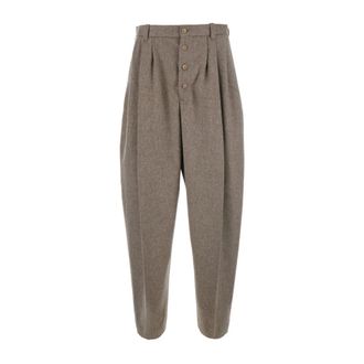 Jacquemus Wijde broek - Heren - Broeken - Beige - Maat: L Katoen