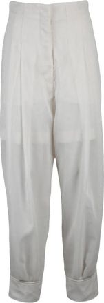 Philosophy di Lorenzo Serafini Aladin Garzato Wijde Broek - Dames - Wijde Broeken - Wit - S - Polyester - Broeken