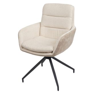 Hhg Hhg - Nunca Usado] Silla De Comedor 655, Silla De Cocina Sill&oacute;n Silla, Posici&oacute;n Autom&aacute;tica Giratoria, Tejido Mvg, Crema-beige
