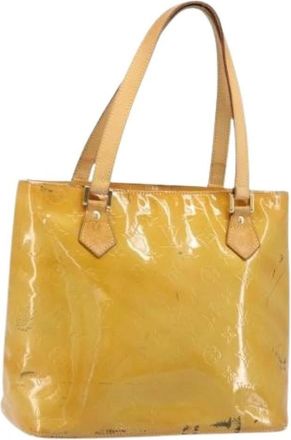 Louis Vuitton Pre-owned Vintage Handtas van Gepatenteerd Leer - Dames - Vintage Schoudertas - Beige - ONE Size - Leer - Vintage