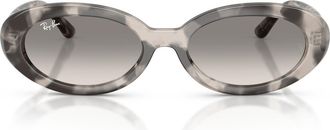 Ray-Ban 54mm Gradient Oval Sunglasses in Opal Grey Havana /Clear Grey at Nordstrom