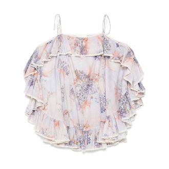 Zimmermann Short Dresses, female, Multicolor, Size: XS Purple Lace Trim Dress