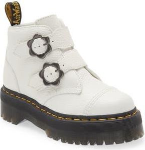 Dr. Martens Devon Flower Platform Bootie in White at Nordstrom Rack, Size 4Uk (6 Women / 5 Men )