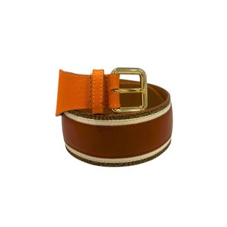 Borbonese Orange Leather Women Womens Belt